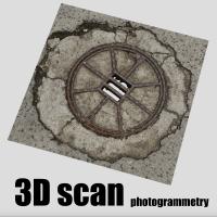 3D scan manhole cover rusty #4